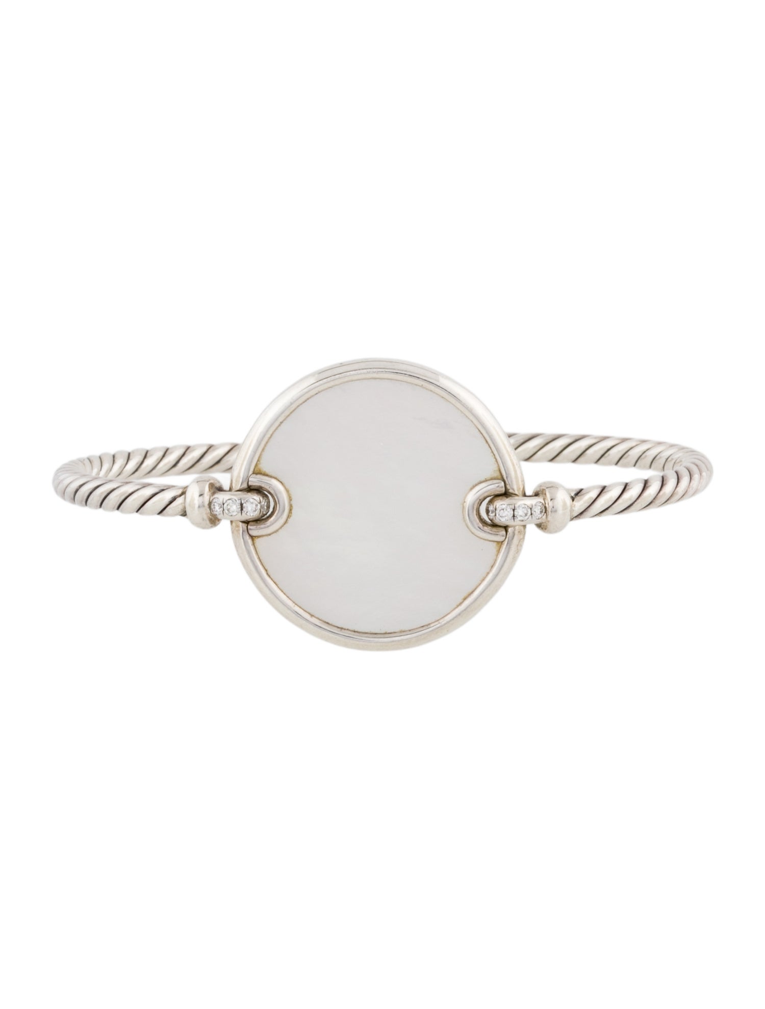 David Yurman Mother of Pearl & Diamond Elements Station Bracelet
