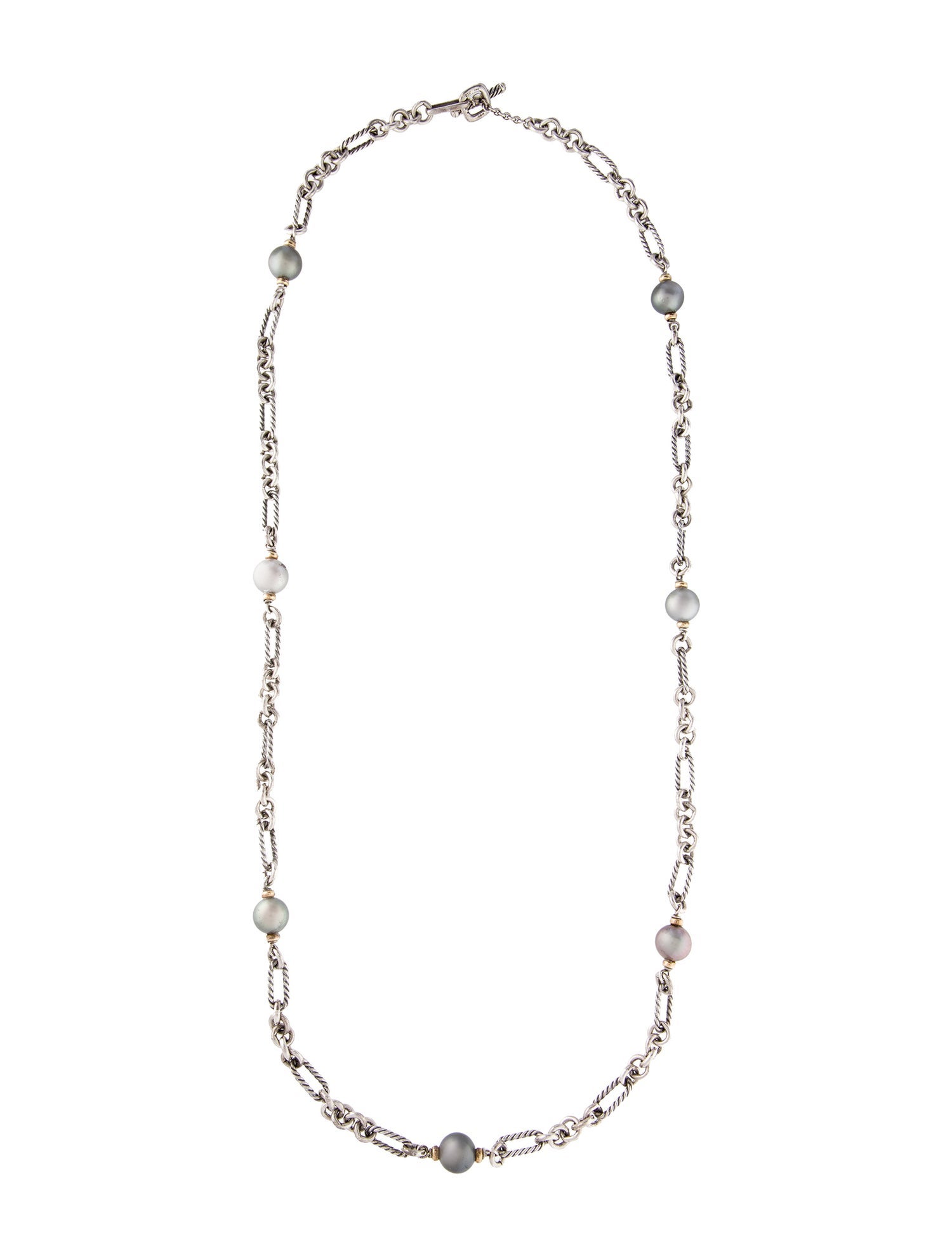 David Yurman Pearl Figaro Link Necklace