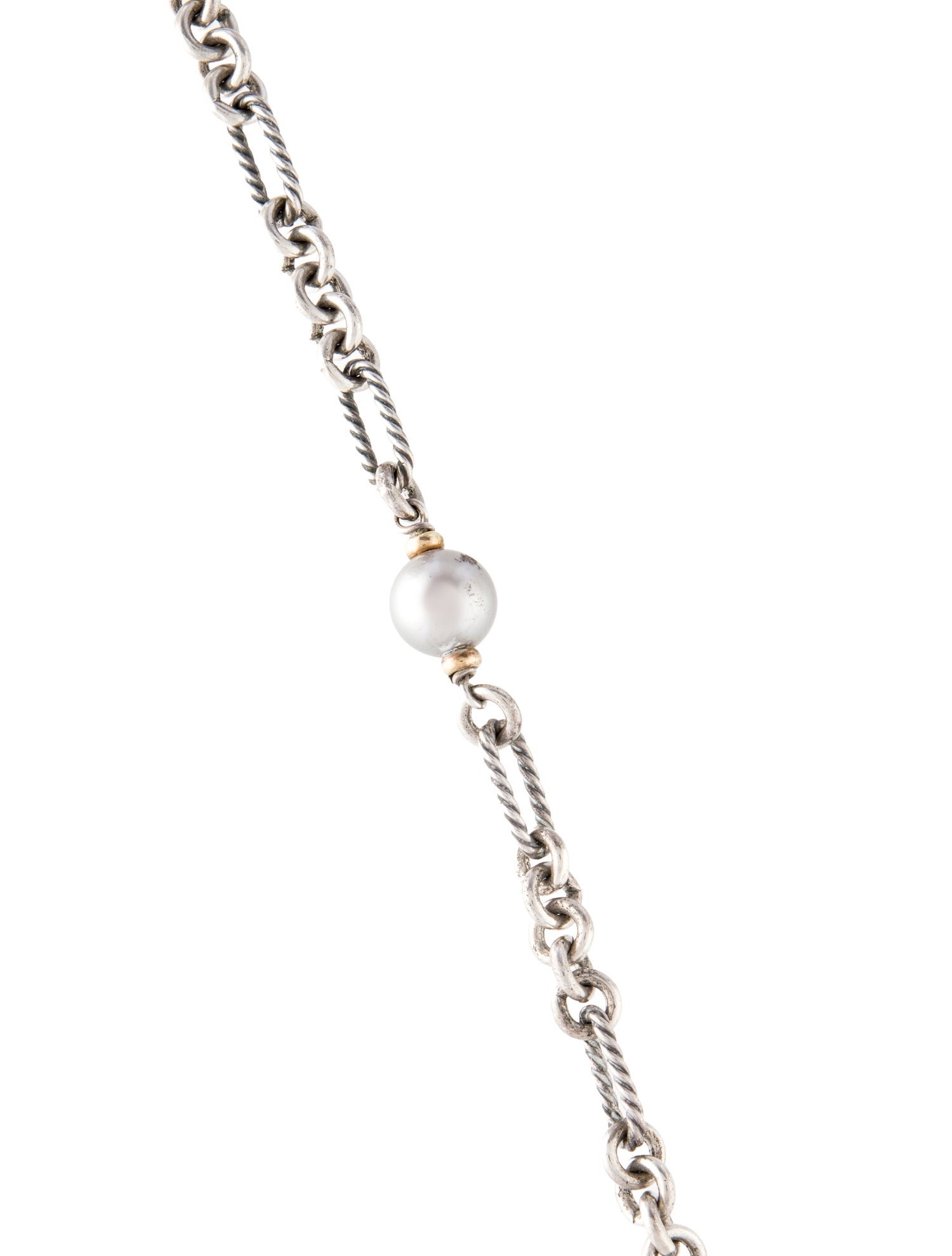 David Yurman Pearl Figaro Link Necklace