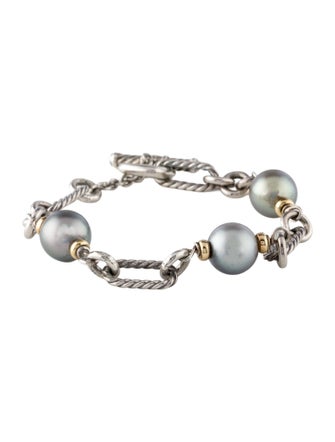 David Yurman Pearl Figaro Chain Link Bracelet