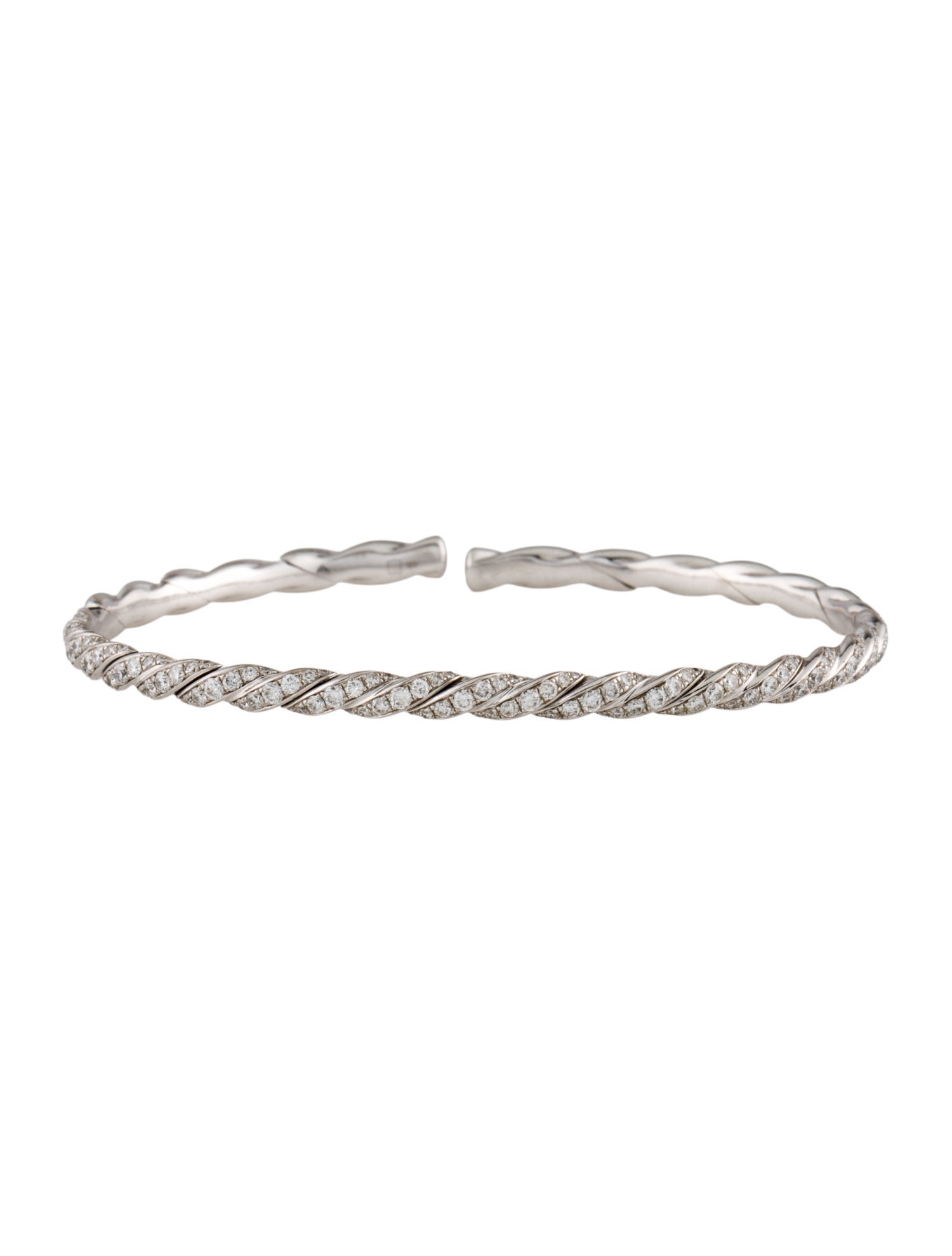 David Yurman 18K Diamond Sculpted Cable Flex Cuff