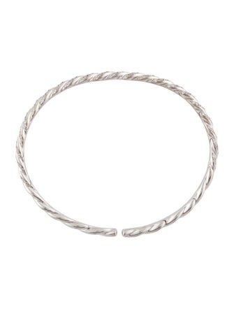 David Yurman 18K Diamond Sculpted Cable Flex Cuff