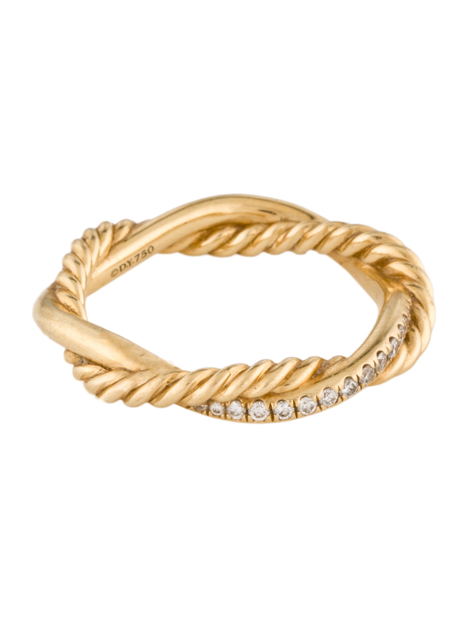 David Yurman 18K Diamond Petite Infinity Band Ring