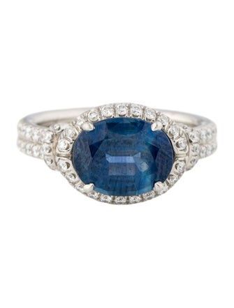 David Yurman Platinum Sapphire & Diamond Cocktail Ring
