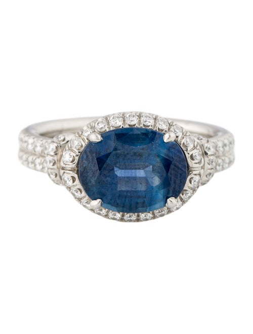 David Yurman Platinum Sapphire & Diamond Cocktail Ring