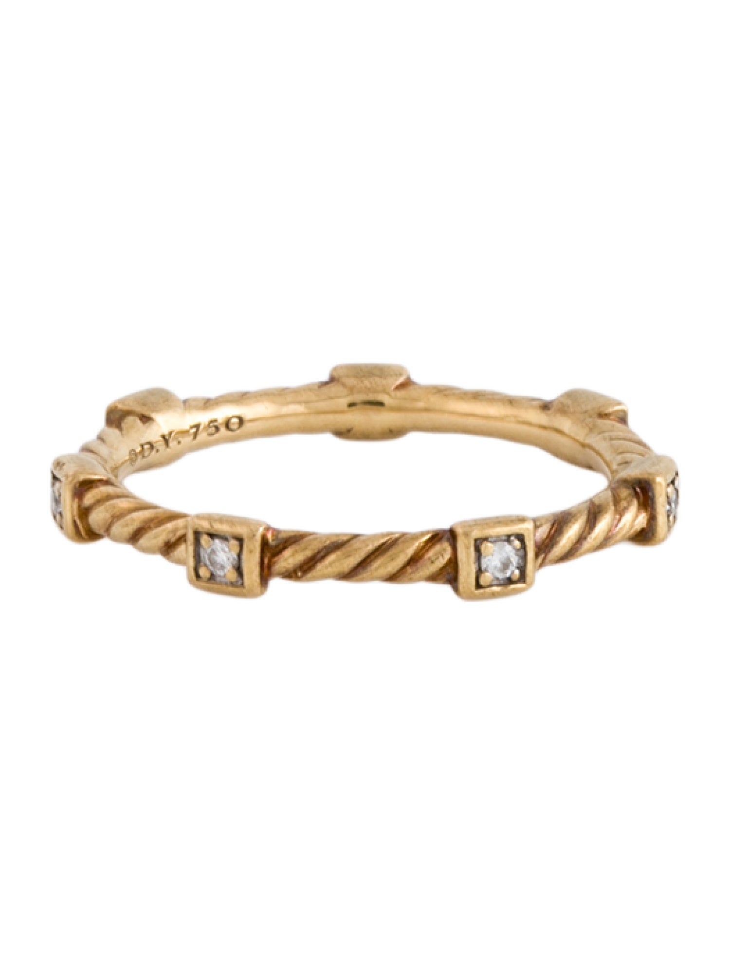 David Yurman 18K Diamond Cable Band