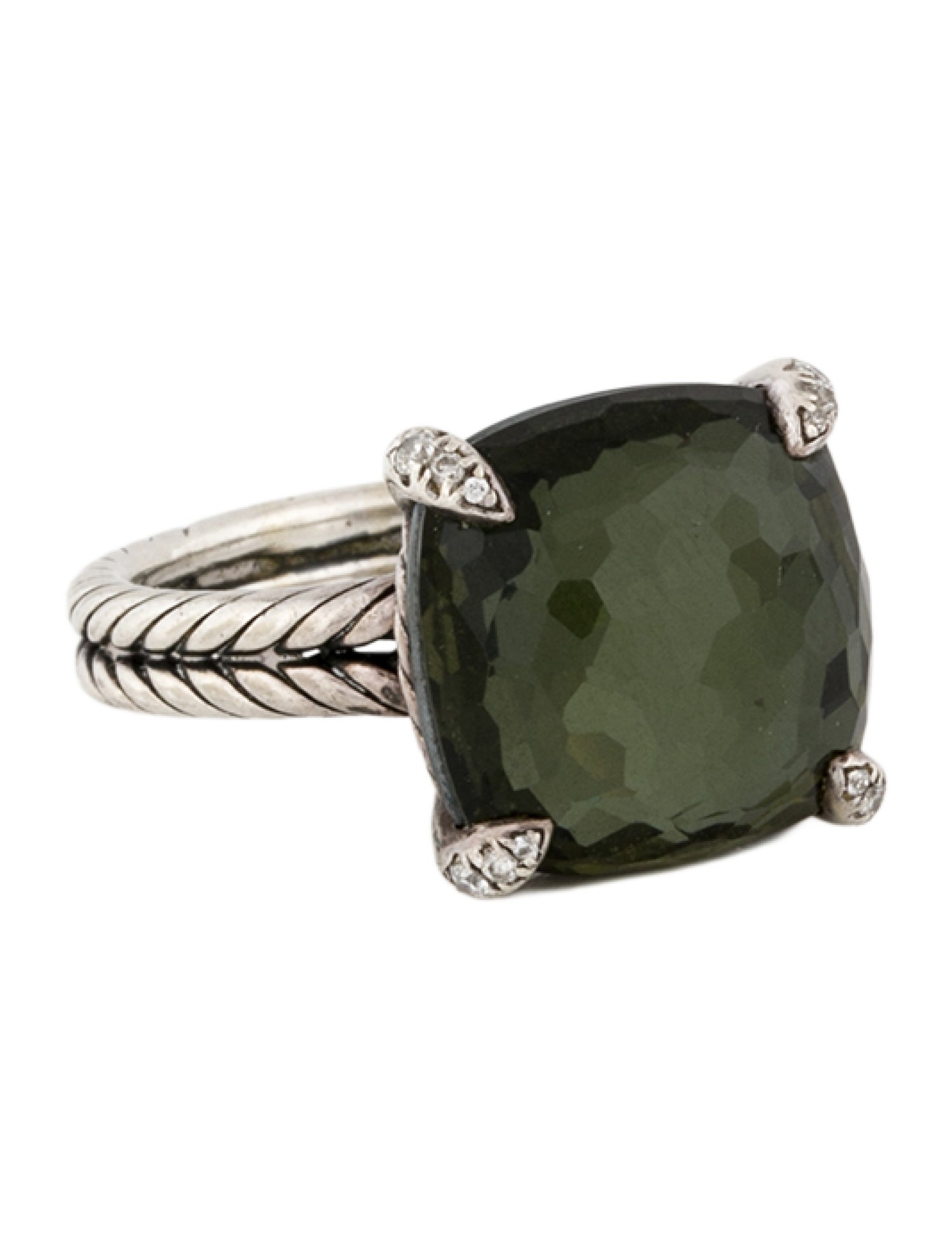 David Yurman Quartz Doublet & Diamond Châtelaine Cocktail Ring