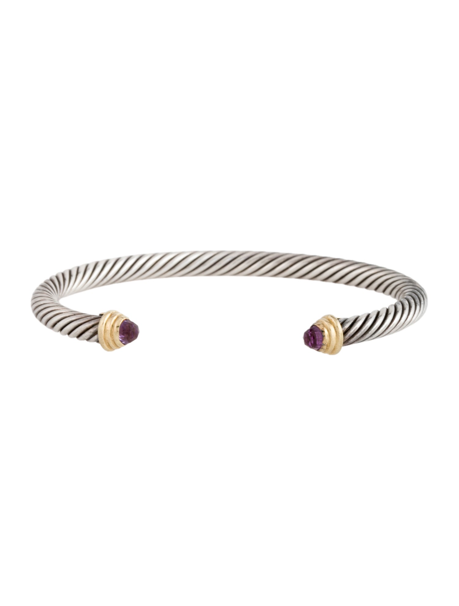 David Yurman Amethyst Classic Cable Cuff Bracelet