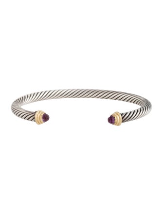 David Yurman Amethyst Classic Cable Cuff Bracelet