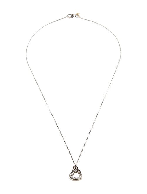 David Yurman Two-Tone Cable Heart Pendant Necklace