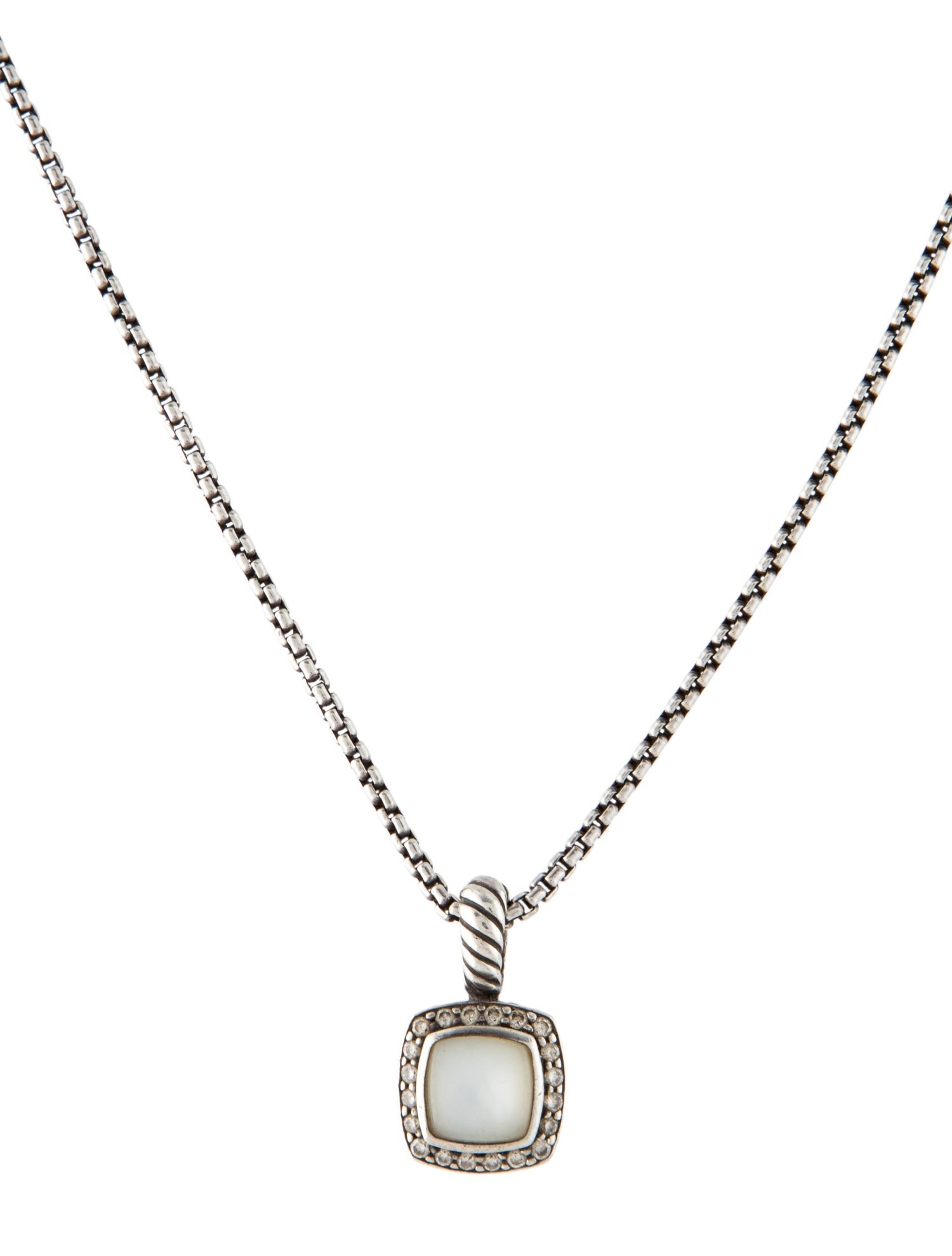 David Yurman Mother of Pearl & Diamond Petite Albion Pendant Necklace