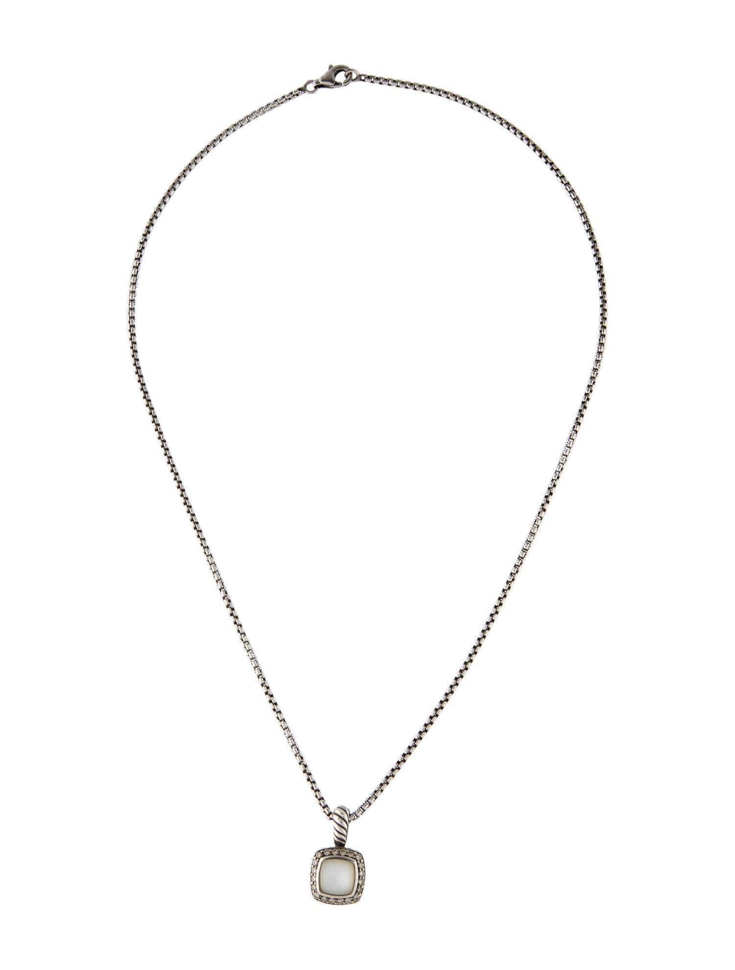 David Yurman Mother of Pearl & Diamond Petite Albion Pendant Necklace