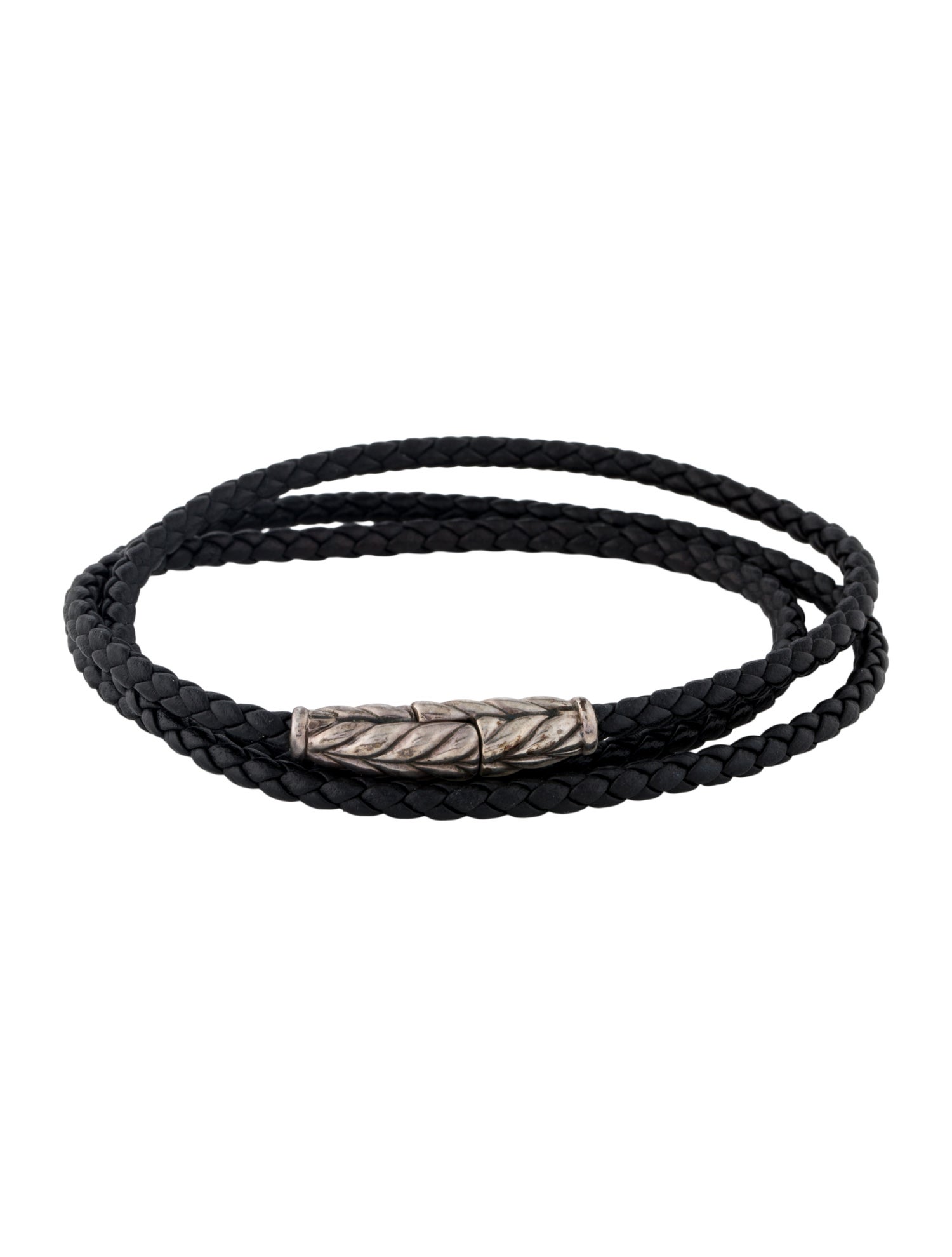 David Yurman Leather Chevron Triple Wrap Bracelet