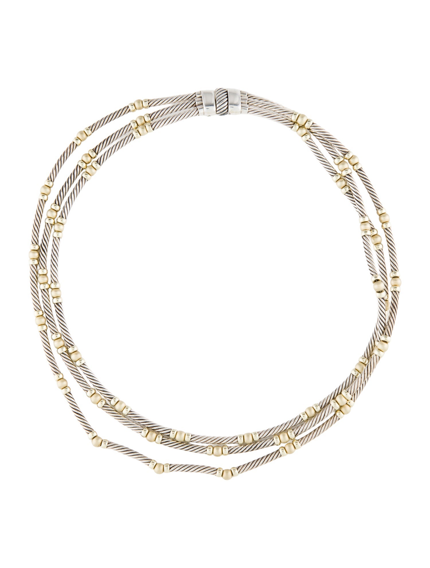 David Yurman Two-Tone Hampton Cable Multistrand Necklace