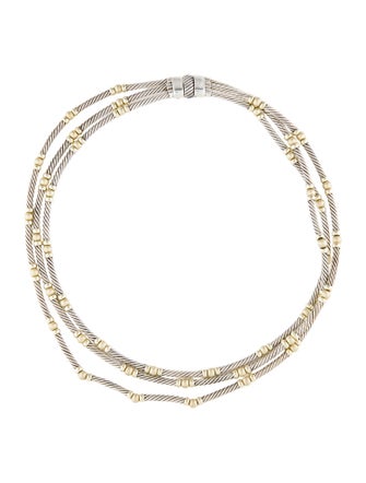 David Yurman Two-Tone Hampton Cable Multistrand Necklace