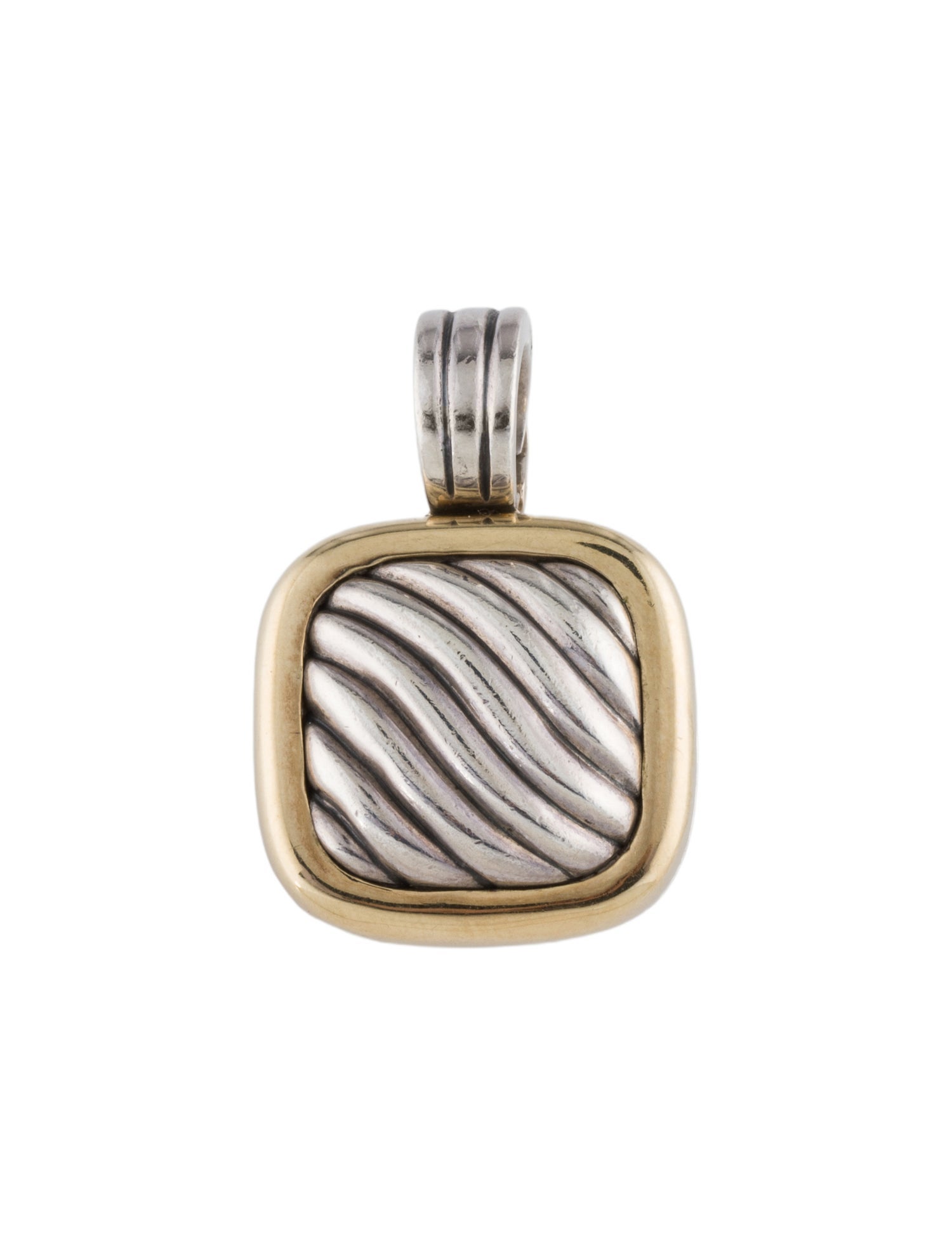 David Yurman Two-Tone Sculped Cable Locket Pendant