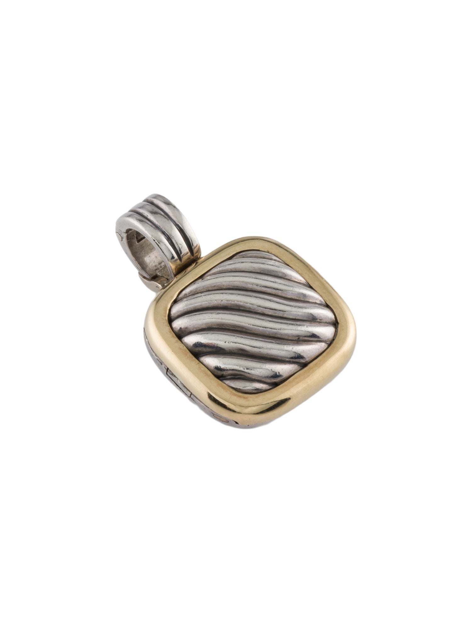David Yurman Two-Tone Sculped Cable Locket Pendant