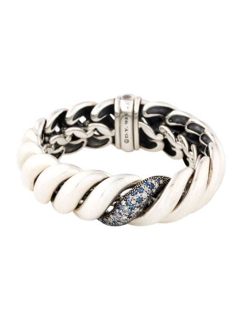 David Yurman Sapphire, Tanzanite & Diamond Midnight Melange Sculpted Cable Bracelet