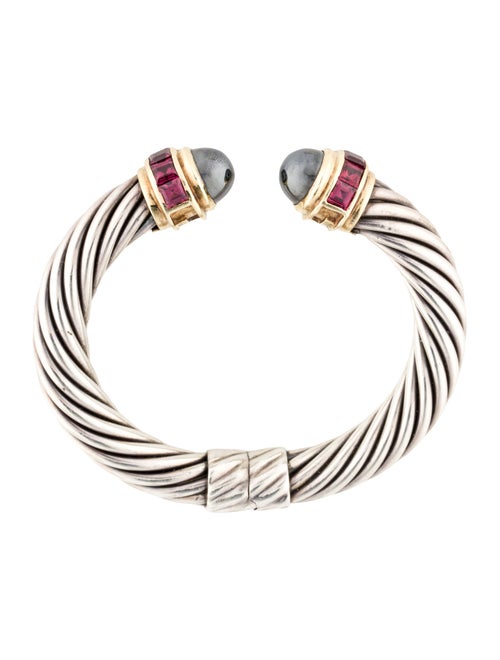 David Yurman Rhodolite & Hematite Cable Cuff Bracelet