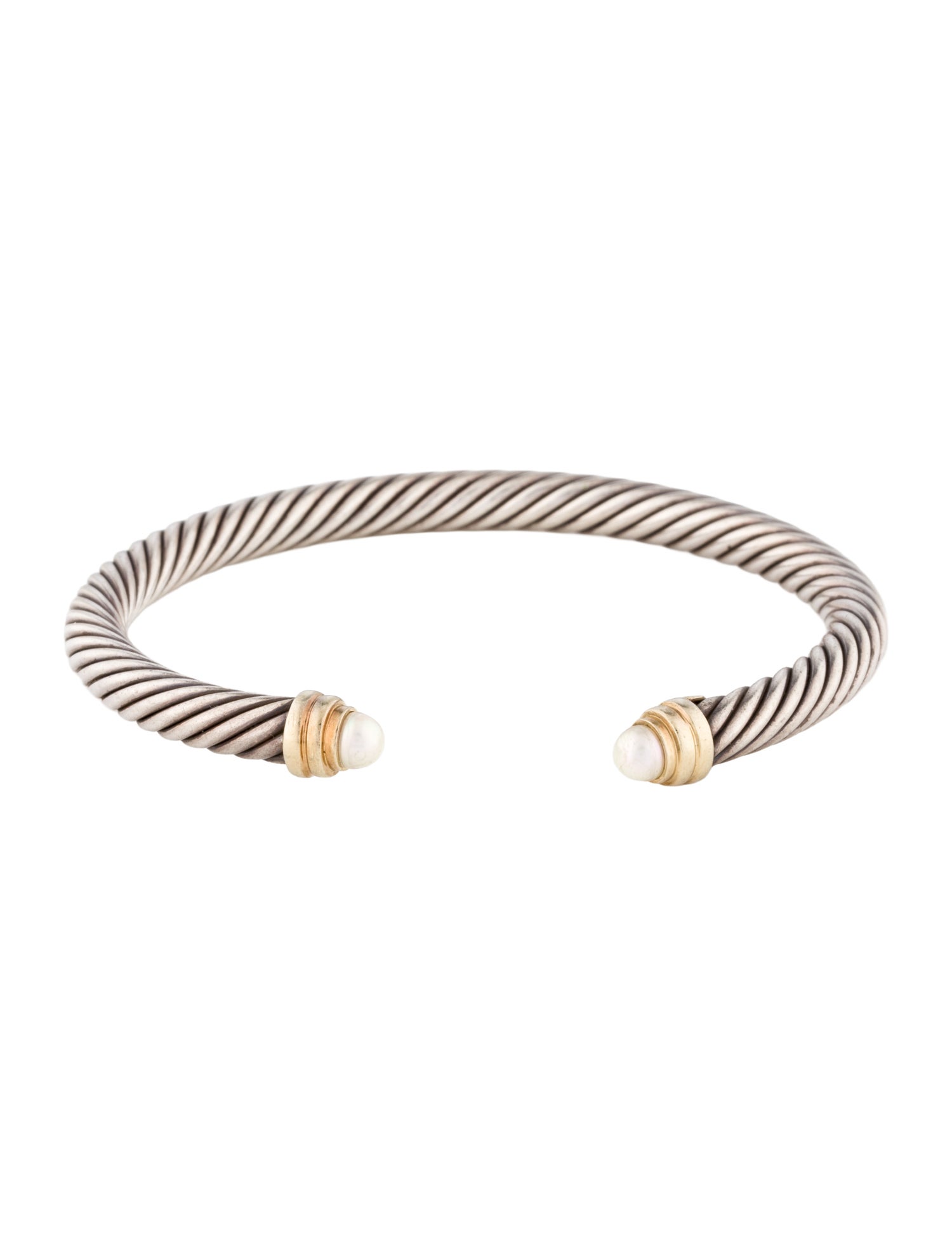 David Yurman Two-Tone Pearl Classic Cable Bracelet