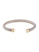 David Yurman Two-Tone Pearl Classic Cable Bracelet
