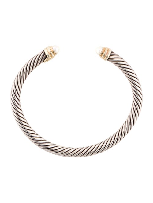 David Yurman Two-Tone Pearl Classic Cable Bracelet