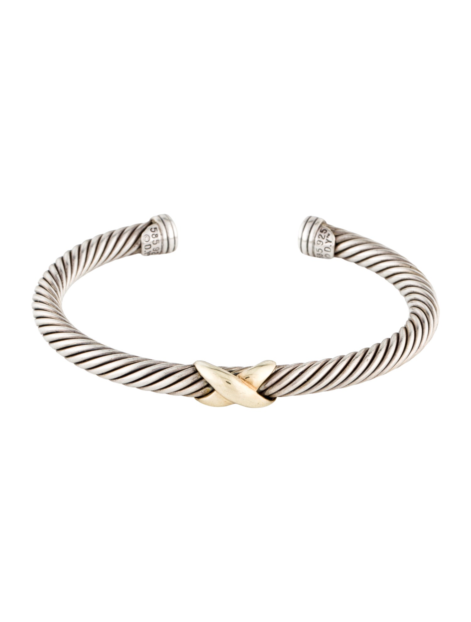 David Yurman Two-Tone X Classic Cable Station Bracelet