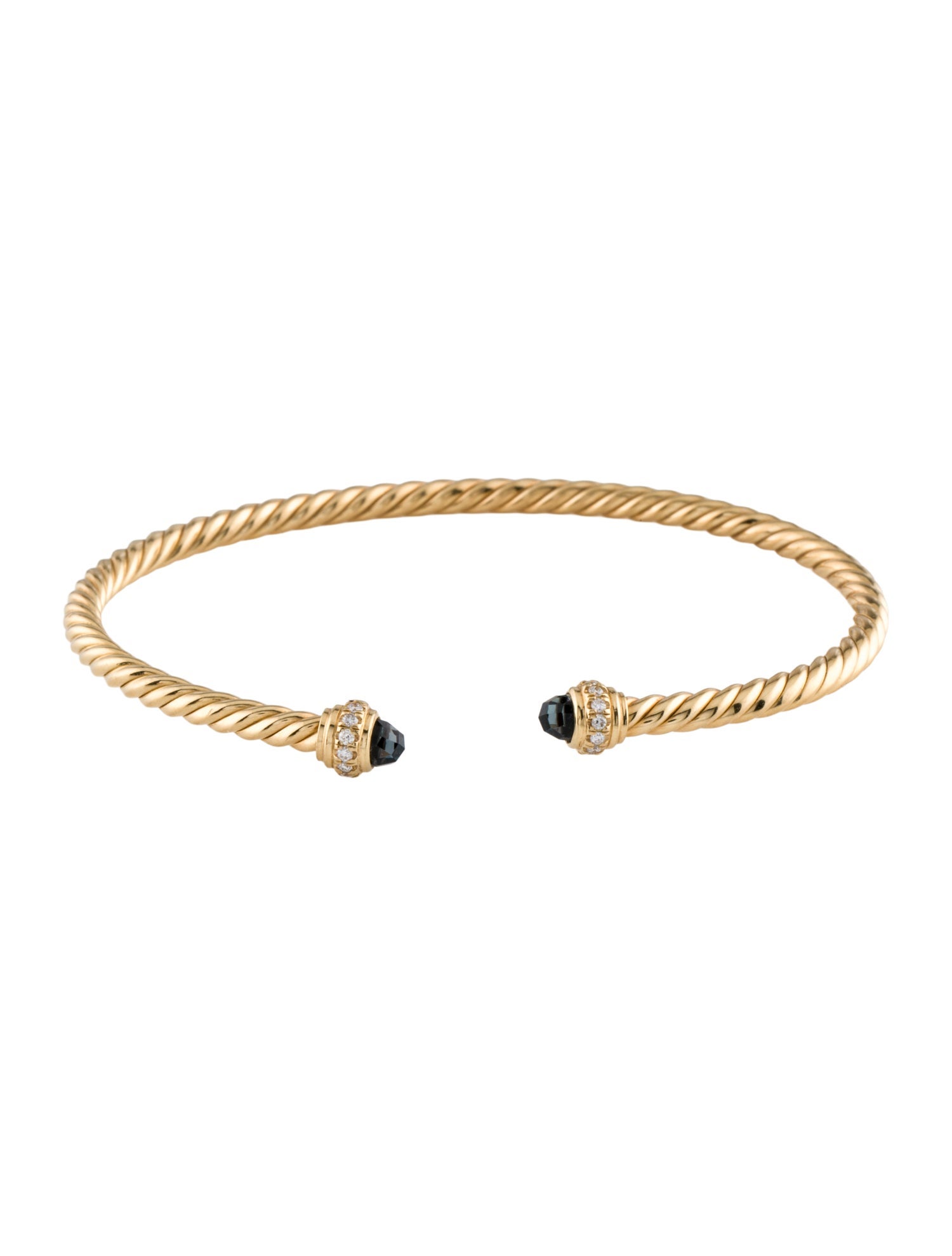 David Yurman Onyx & Diamond Classic Cablespira® Bracelet