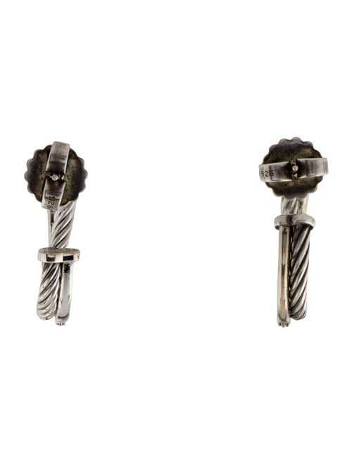 David Yurman Diamond Crossover Hoop Earrings