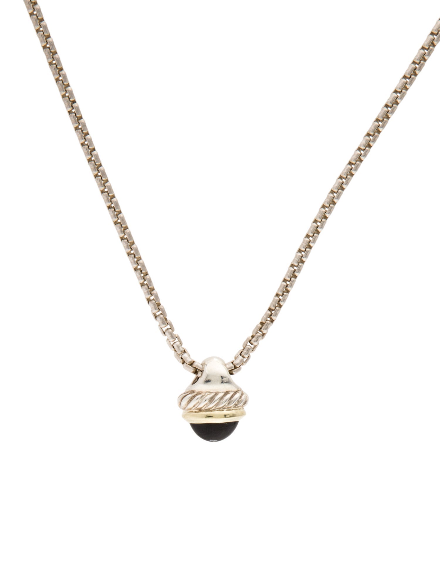 David Yurman Onyx Acorn Pendant Necklace
