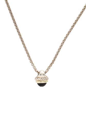 David Yurman Onyx Acorn Pendant Necklace