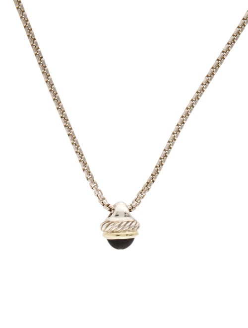 David Yurman Onyx Acorn Pendant Necklace