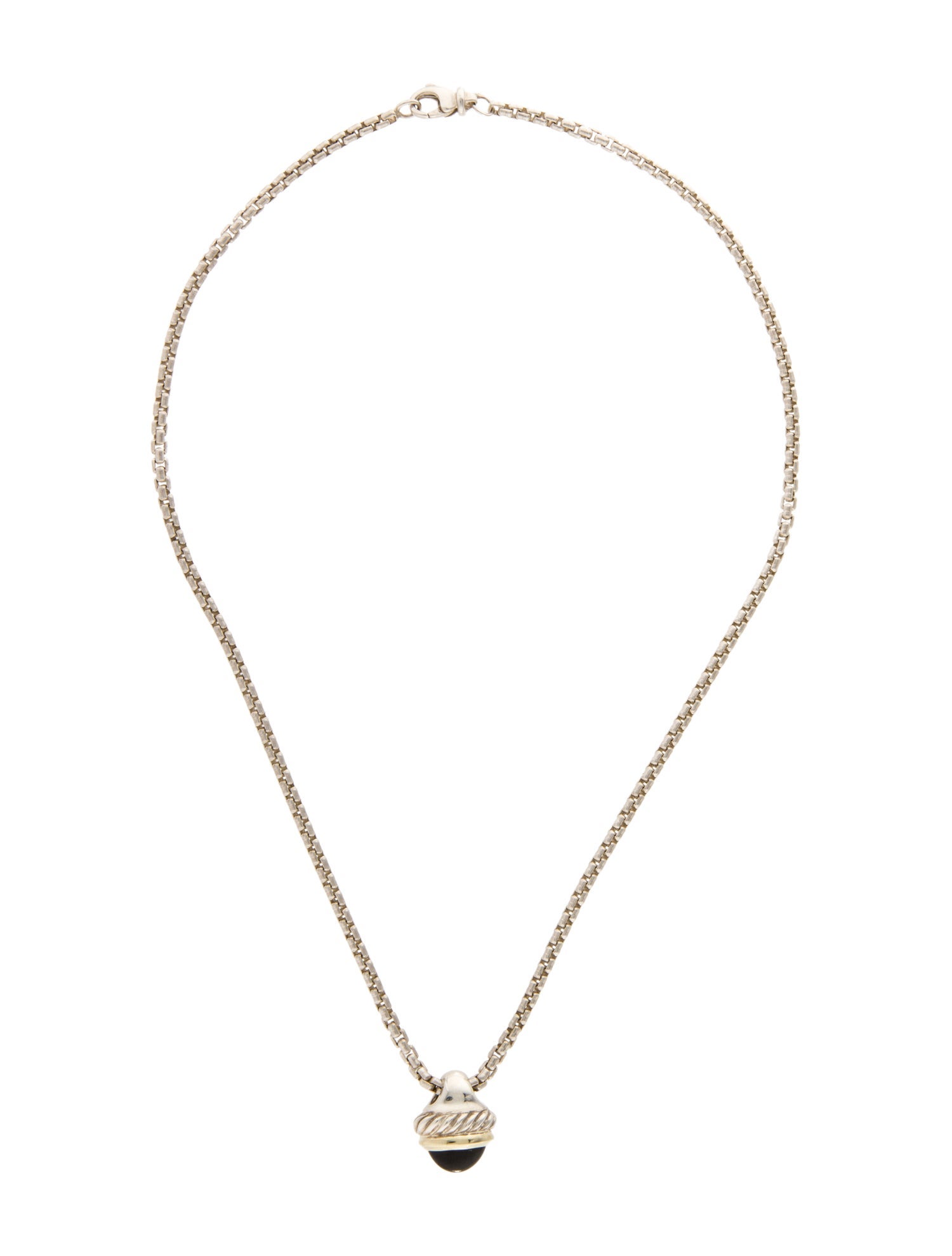 David Yurman Onyx Acorn Pendant Necklace