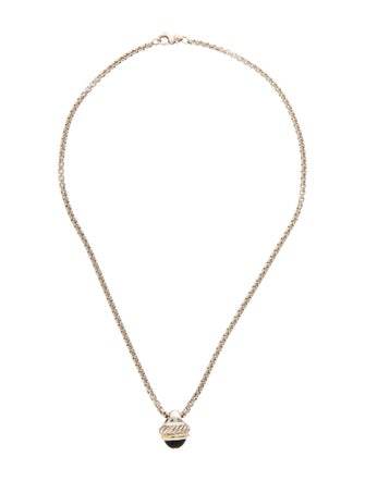 David Yurman Onyx Acorn Pendant Necklace