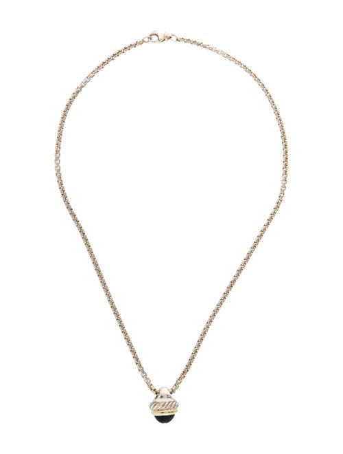 David Yurman Onyx Acorn Pendant Necklace