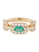David Yurman 18K Emerald & Diamond Stax Chain Link Ring