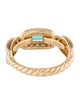 David Yurman 18K Emerald & Diamond Stax Chain Link Ring