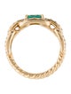 David Yurman 18K Emerald & Diamond Stax Chain Link Ring