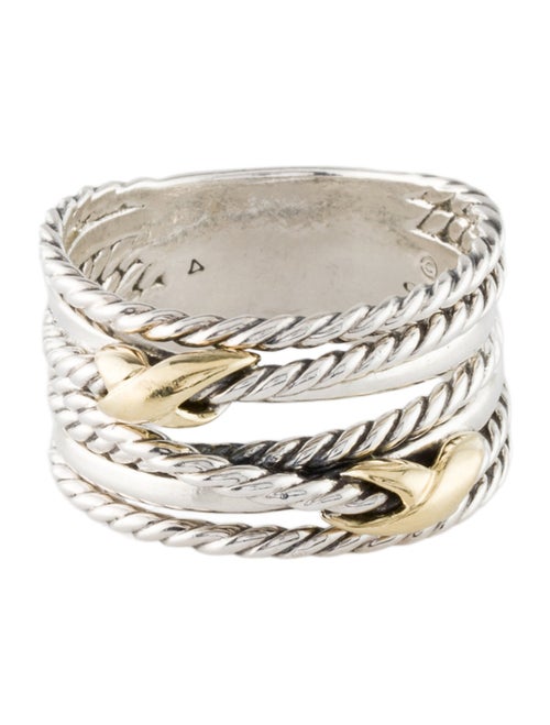 David Yurman Two-Tone Double X Crossover Ring