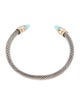 David Yurman Opal & Diamond Double Cable Cuff Bracelet