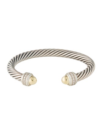 David Yurman Diamond Cable Cuff Bracelet