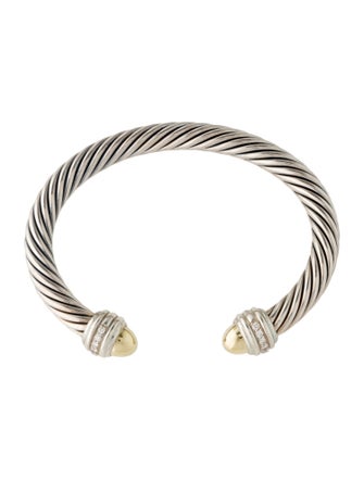 David Yurman Diamond Cable Cuff Bracelet
