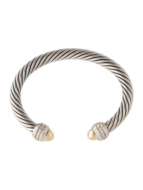 David Yurman Diamond Cable Cuff Bracelet
