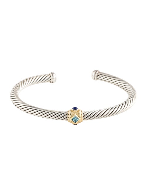 David Yurman Topaz & Lapis Lazuli Renaissance Station Cuff