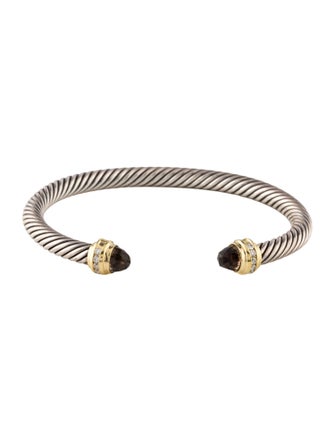David Yurman Smoky Quartz & Diamond Classic Cable Cuff