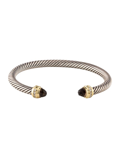 David Yurman Smoky Quartz & Diamond Classic Cable Cuff