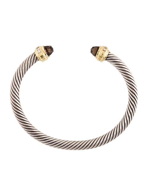 David Yurman Smoky Quartz & Diamond Classic Cable Cuff