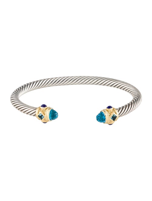 David Yurman Topaz & Lapis Lazuli Renaissance Cuff Bracelet