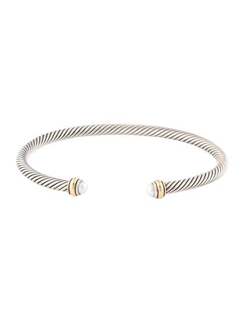 David Yurman Two-Tone Pearl Classic Cable Bracelet