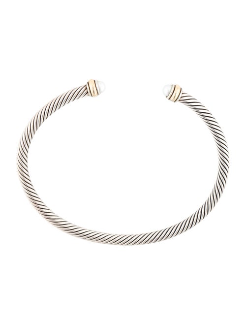 David Yurman Two-Tone Pearl Classic Cable Bracelet